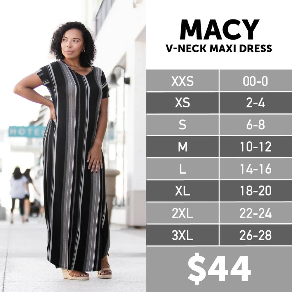 LuLaRoe Macy V-Neck Maxi Dress - Picture 4 of 4